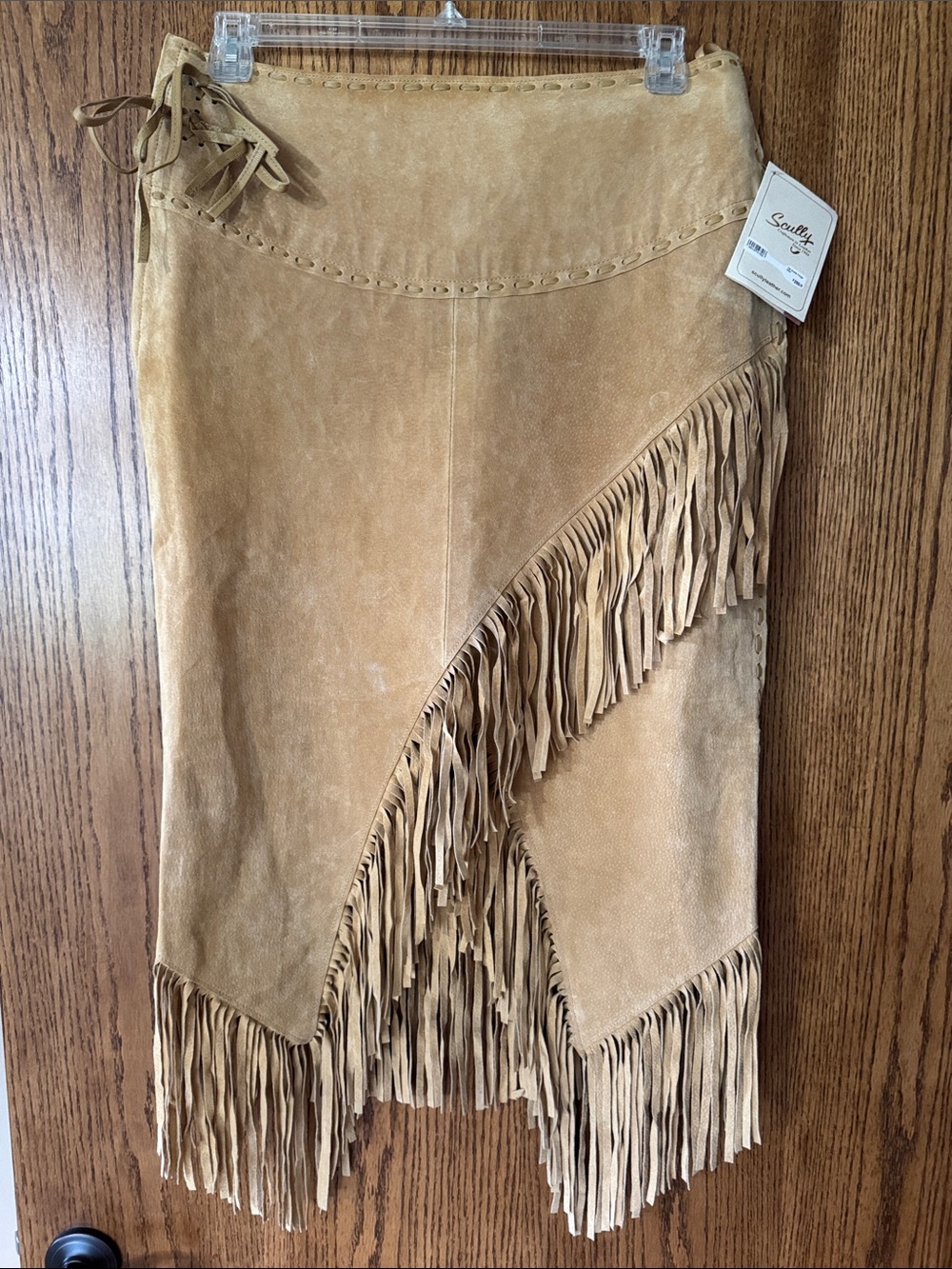 NWT Scully Tan Suede Asymmetrical Fringe Skirt